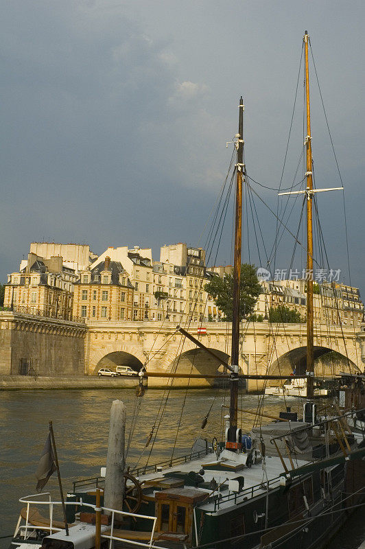 巴黎Cite岛和Pont Neuf